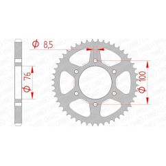 Kit chaîne AFAM 428XMR2 14/48 - couronne standard