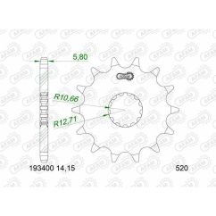 Kit chaîne AFAM 520 XMR3 - 15/48-114 - Couronne acier standard