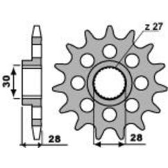Pignon PBR acier standard - 525