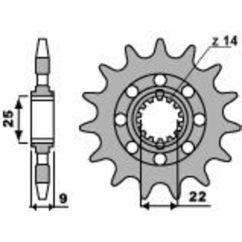 Pignon PBR acier standard - 525