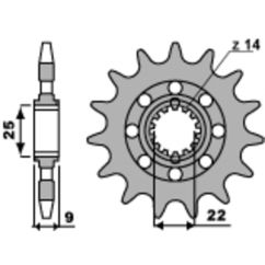Pignon PBR acier standard - 525
