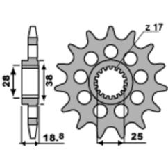 Pignon PBR acier standard - 525