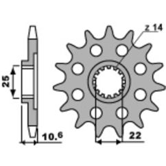 Pignon PBR acier standard - 525