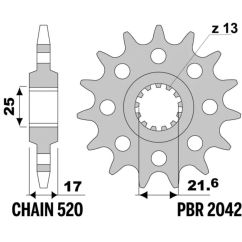 Pignon PBR acier standard - 520
