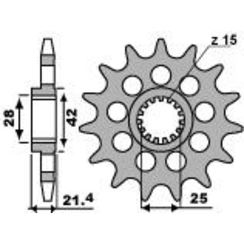Pignon PBR acier standard - 525 Pignon PBR acier standard - 525