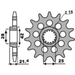 Pignon PBR acier standard - 525