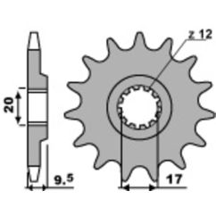 Pignon PBR acier standard - 428