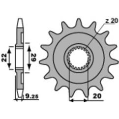 Pignon PBR acier standard - 520