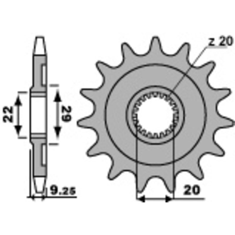 Pignon PBR acier standard - 520
