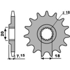 Pignon PBR acier standard - 520