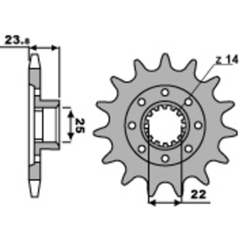 Pignon PBR acier standard - 525