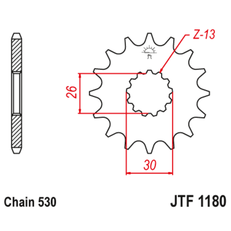 Pignon JT SPROCKETS acier anti-bruit - 530 Pignon JT SPROCKETS acier anti-bruit - 530