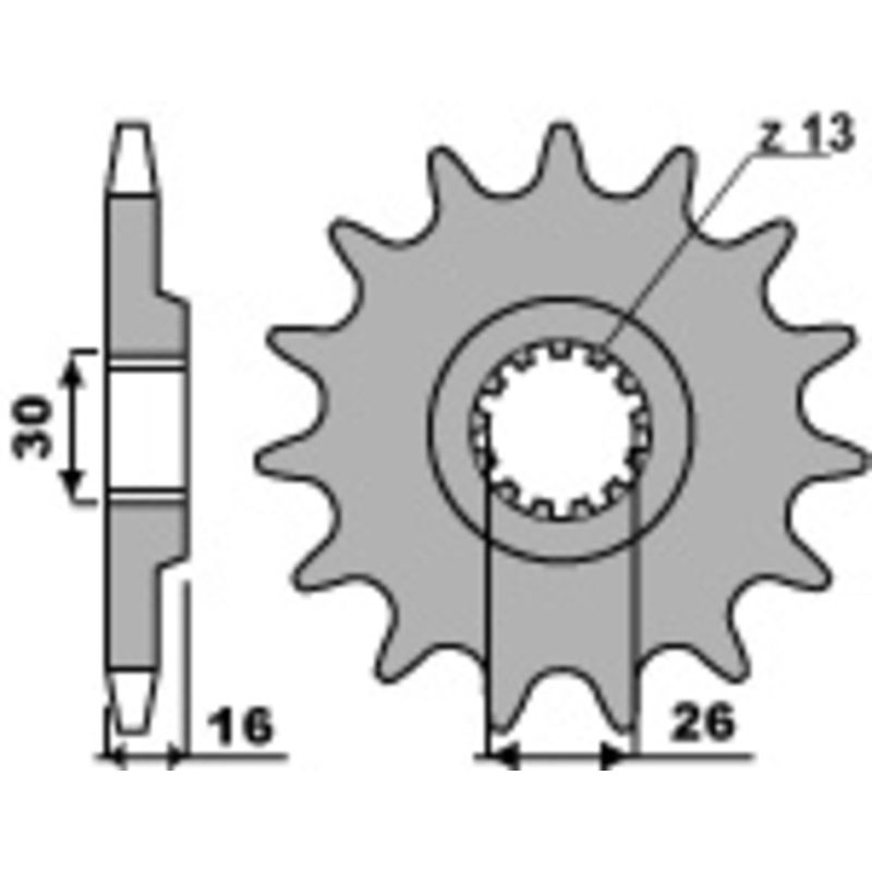 Pignon PBR acier standard - 525