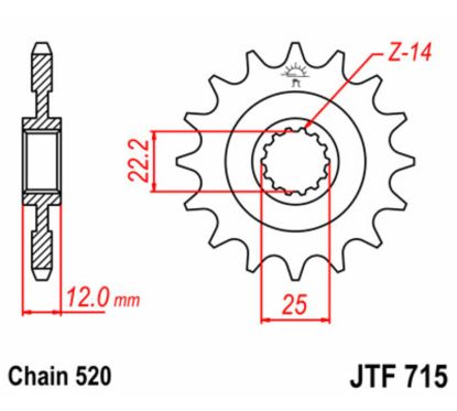 Pignon JT SPROCKETS acier standard - 520