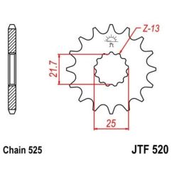 Pignon JT SPROCKETS acier anti-bruit - 525