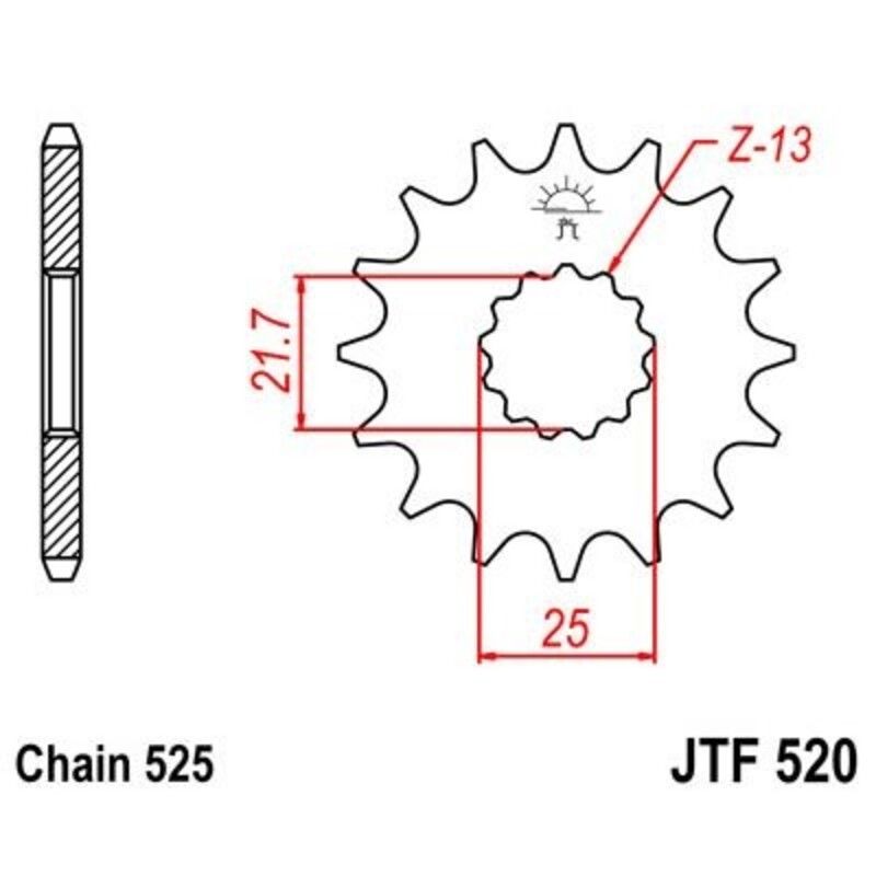 Pignon JT SPROCKETS acier anti-bruit - 525