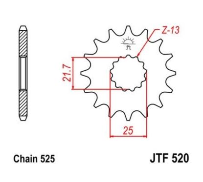 Pignon JT SPROCKETS acier anti-bruit - 525