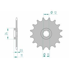 Pignon AFAM acier standard - 415