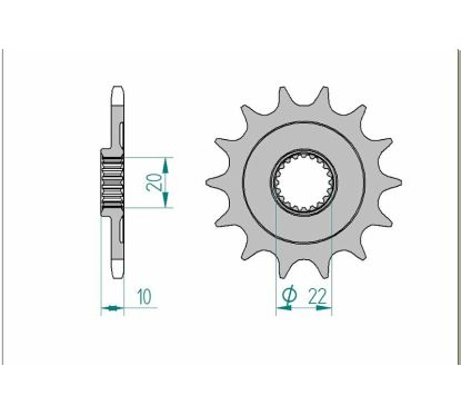 Pignon AFAM acier standard - 520