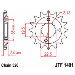 Pignon JT SPROCKETS acier standard - 520 Pignon JT SPROCKETS acier standard - 520