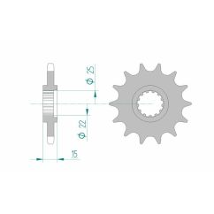 Pignon AFAM acier standard - 525