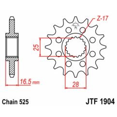 Pignon JT SPROCKETS acier standard - 525