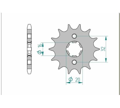 Pignon AFAM acier standard - 428