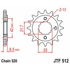 Pignon JT SPROCKETS acier standard - 520