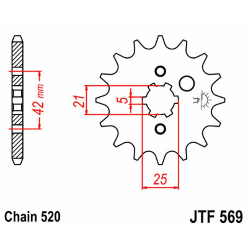 Pignon JT SPROCKETS acier standard - 520 Pignon JT SPROCKETS acier standard - 520