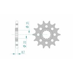 Pignon AFAM acier standard - 525