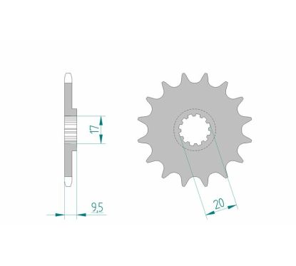 Pignon AFAM acier anti-boue - 420