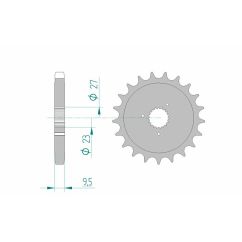 Pignon AFAM acier standard - 530