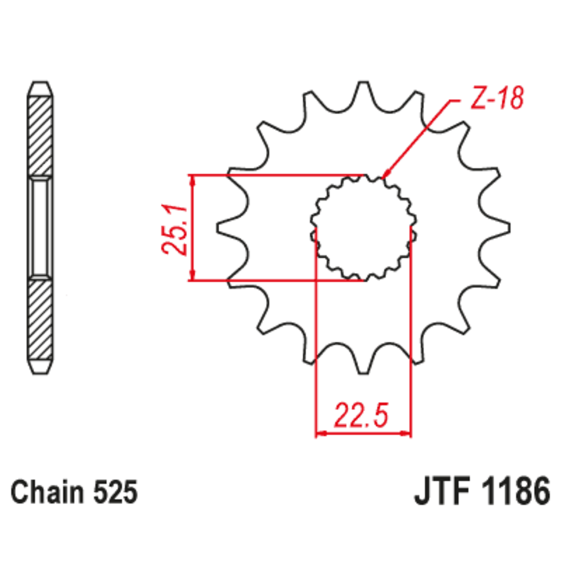 Pignon JT SPROCKETS acier anti-bruit - 525