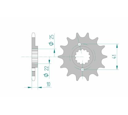 Pignon AFAM acier standard - 520