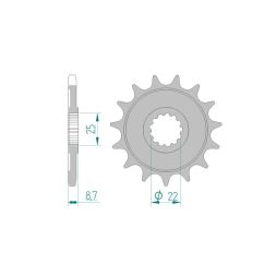 Pignon AFAM acier standard - 525