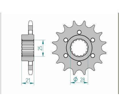 Pignon AFAM acier standard - 525
