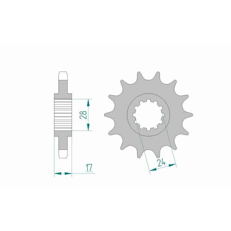 Pignon AFAM acier standard - 530