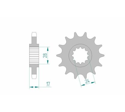 Pignon AFAM acier standard - 530