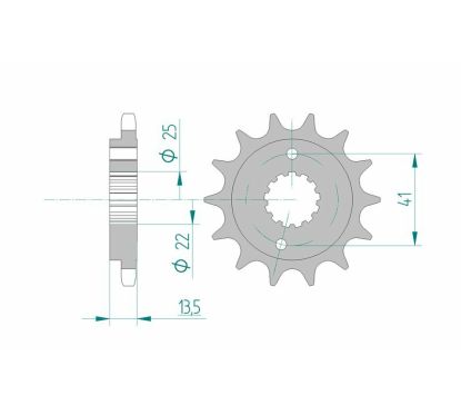 Pignon AFAM acier standard - 525