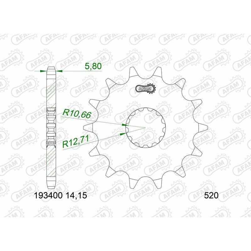 Pignon AFAM acier standard - 520