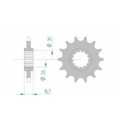 Pignon AFAM acier standard - 525