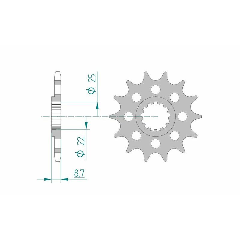 Pignon AFAM acier standard - 520
