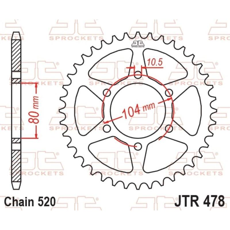 Couronne JT SPROCKETS Acier Standard - 520 Couronne JT SPROCKETS Acier Standard - 520