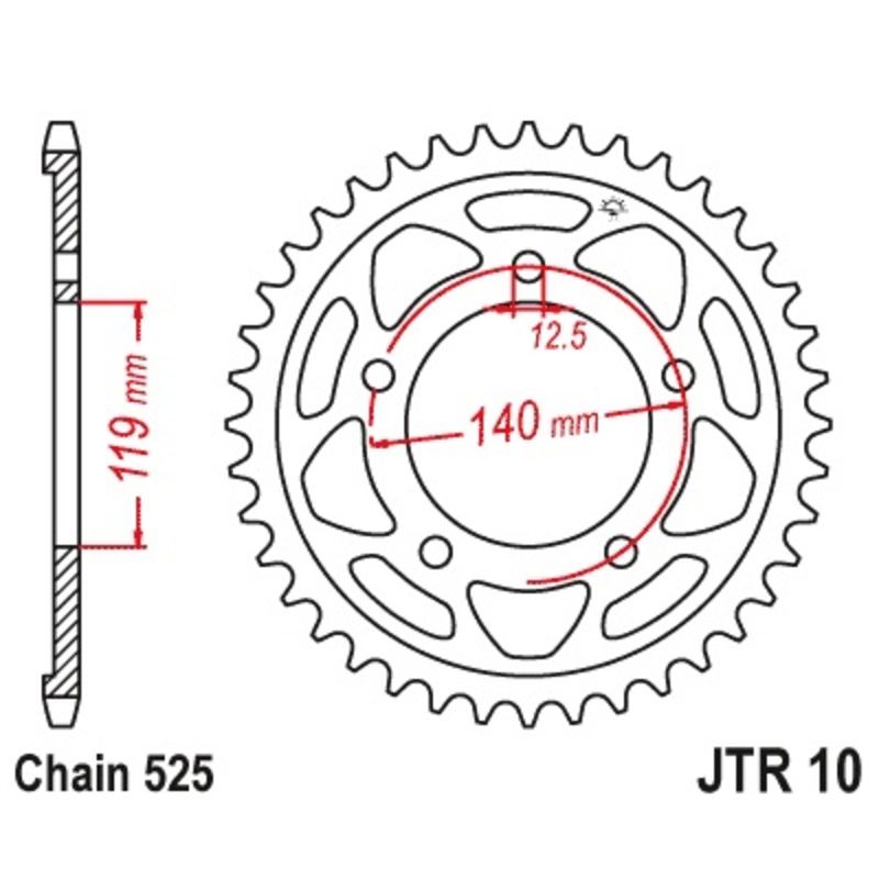 Couronne JT SPROCKETS Acier Standard - 525 Couronne JT SPROCKETS Acier Standard - 525