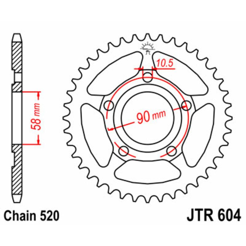Couronne JT SPROCKETS Acier Standard - 520 Couronne JT SPROCKETS Acier Standard - 520