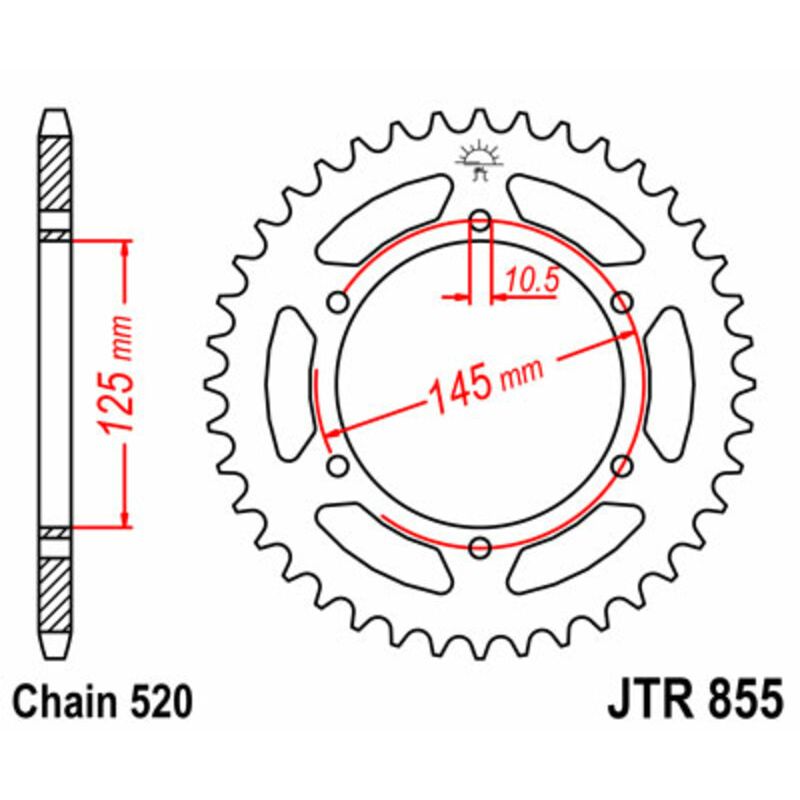 Couronne JT SPROCKETS Acier Standard - 520 Couronne JT SPROCKETS Acier Standard - 520