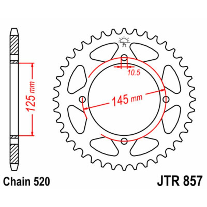 Couronne JT SPROCKETS Acier Standard - 520 Couronne JT SPROCKETS Acier Standard - 520