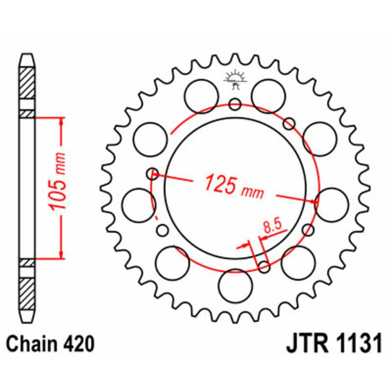 Couronne JT SPROCKETS acier standard - 420