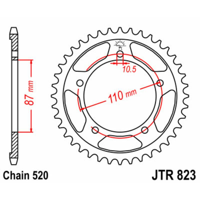Couronne JT SPROCKETS Acier Standard - 520 Couronne JT SPROCKETS Acier Standard - 520