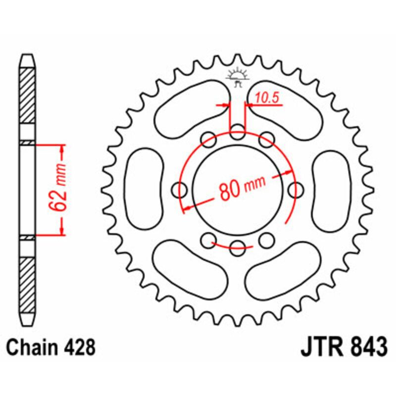 Couronne JT SPROCKETS Acier Standard - 428 Couronne JT SPROCKETS Acier Standard - 428